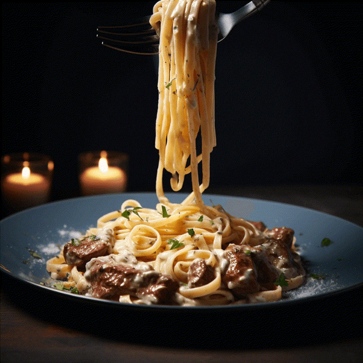 Krämig Gorgonzola Pasta med Oxfile