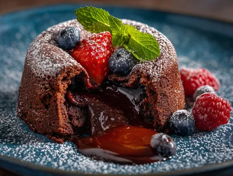 Chokladfondant – fotograferad ovanifrån