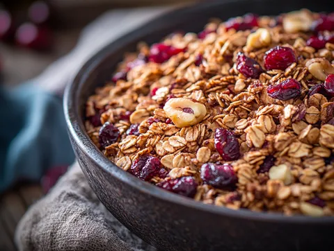 Hemmagjord Granola – fotograferad ovanifrån