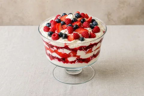 Sommartrifle med bär – fotograferad ovanifrån