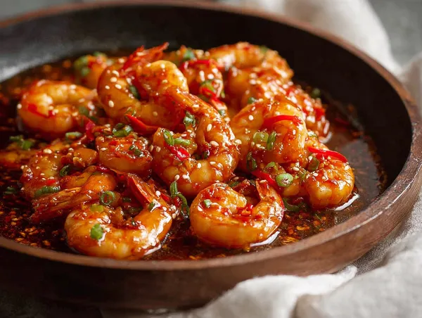 Asiatiska chiliräkor med vitlök