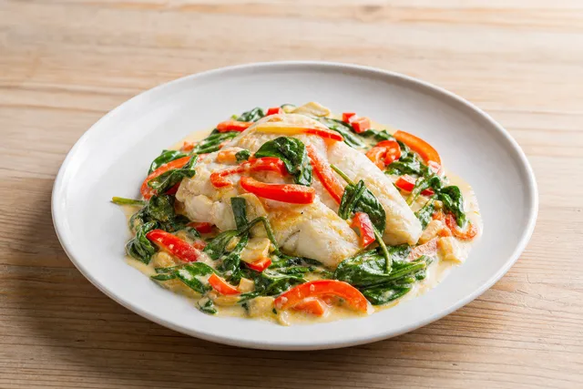 Fisk florentine med krämig spenat