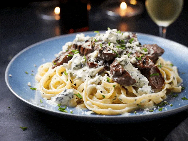 Krämig Gorgonzola Pasta med Oxfile