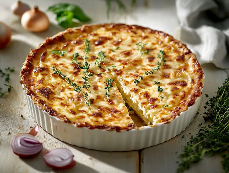 Västerbottenpaj med lök och spenat